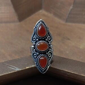 Elegant Orange Gemstone Ring